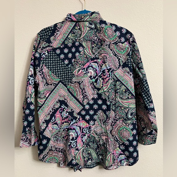 Lauren Ralph Lauren Non Iron Paisley Print Button Up 100% Cotton Shirt Sz 1X - Picture 7 of 9